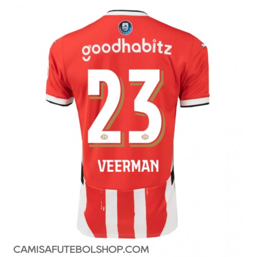 Camisa de time de futebol PSV Eindhoven Joey Veerman #23 Replicas 1º Equipamento 2024-25 Manga Curta